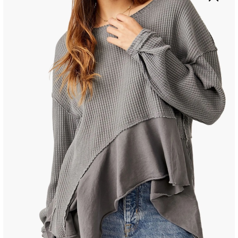 Free People Asymmetrical White Top